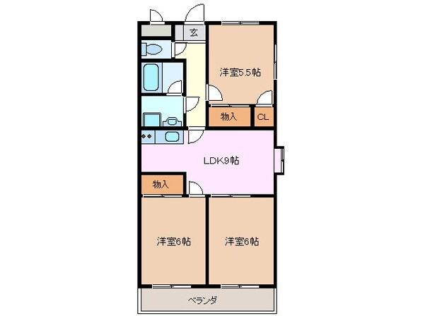 大矢知駅 徒歩18分 3階の物件間取画像